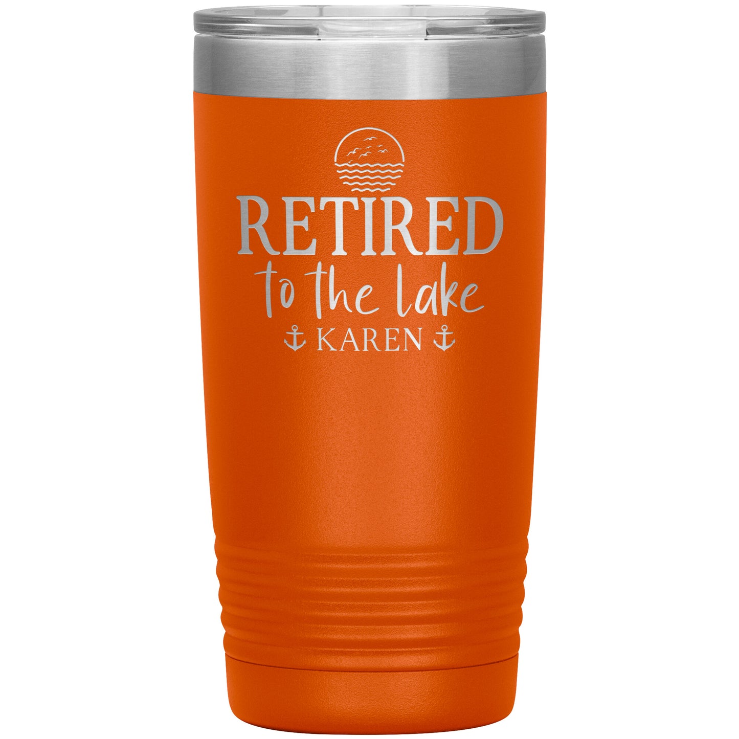 Retired to the Lake Name Tumbler