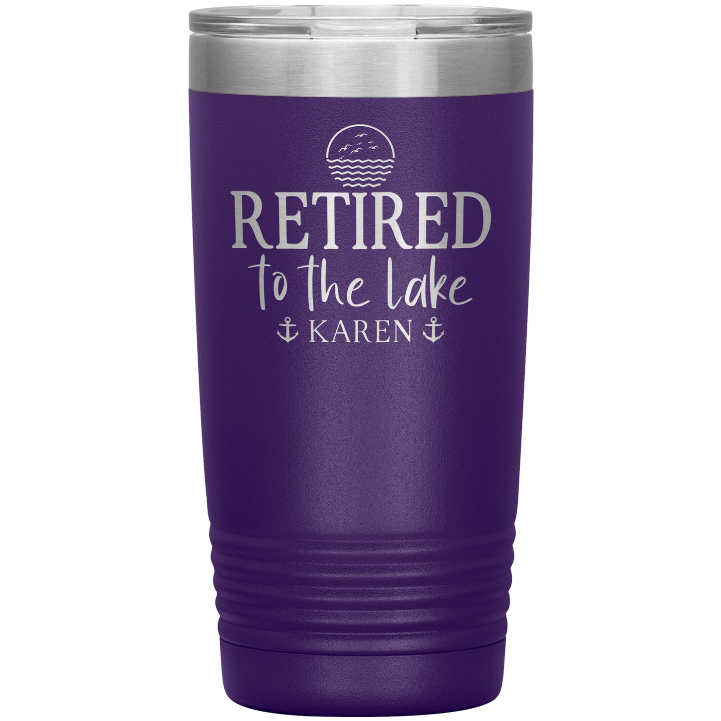 Retired to the Lake Name Tumbler