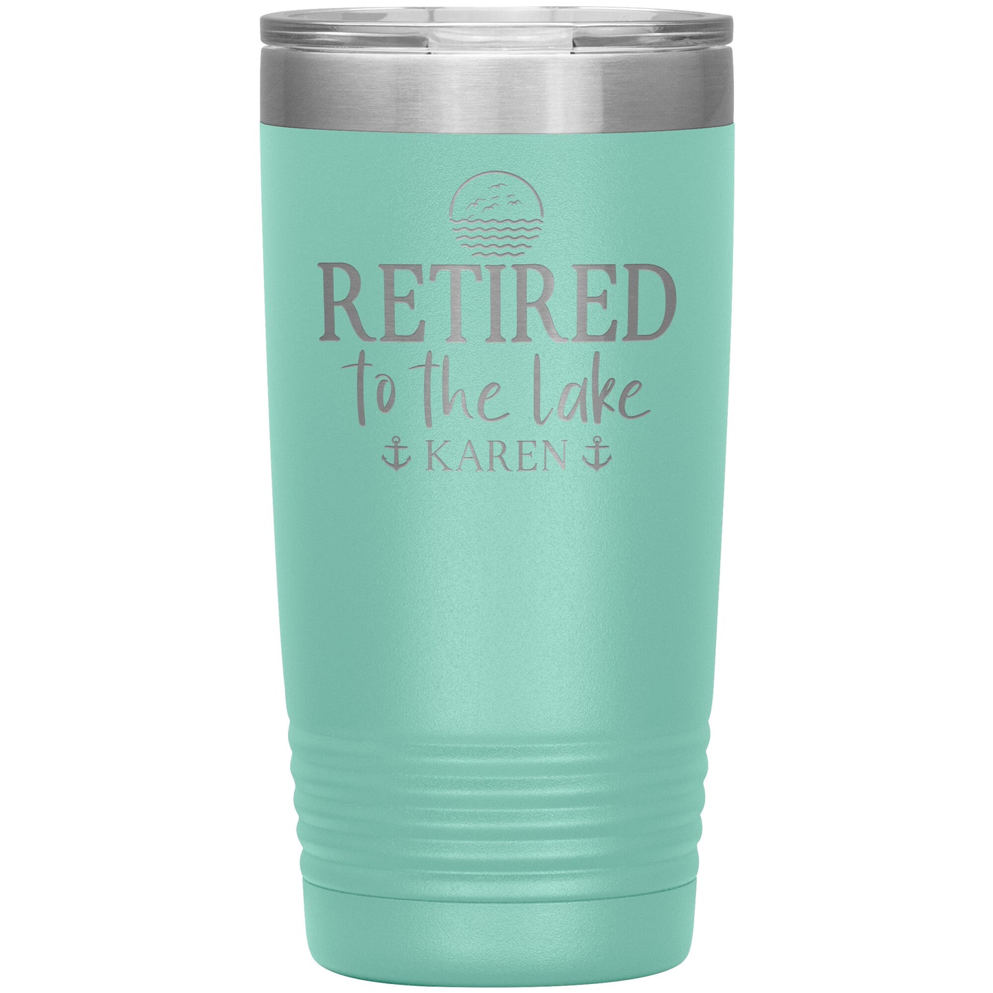 Retired to the Lake Name Tumbler