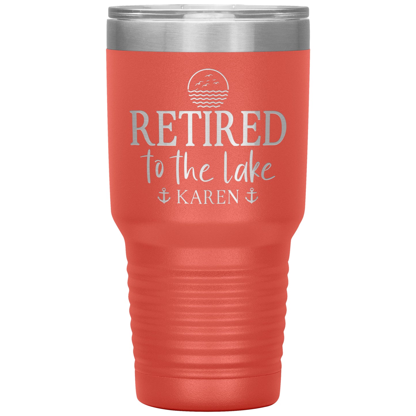 Retired to the Lake Name Tumbler