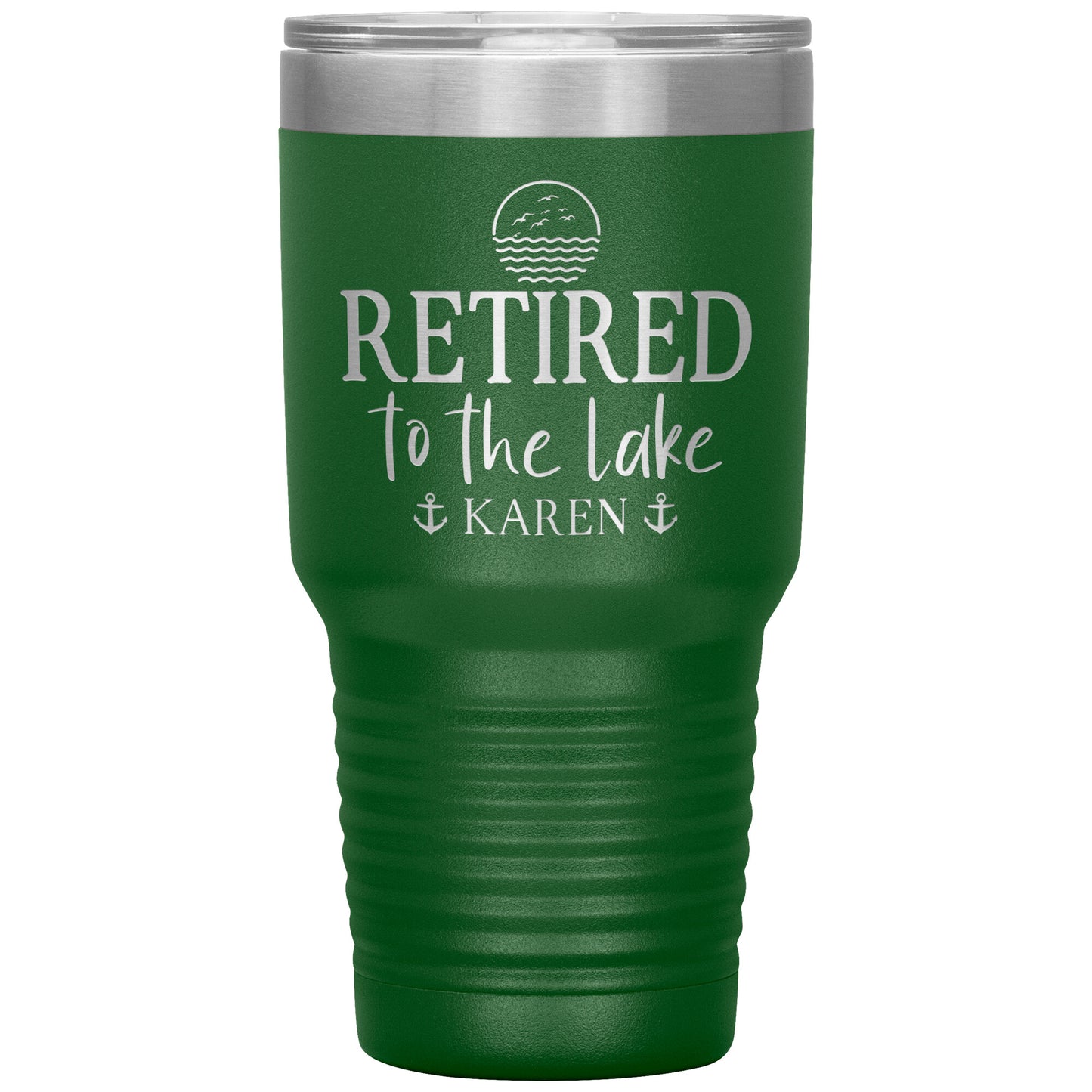 Retired to the Lake Name Tumbler