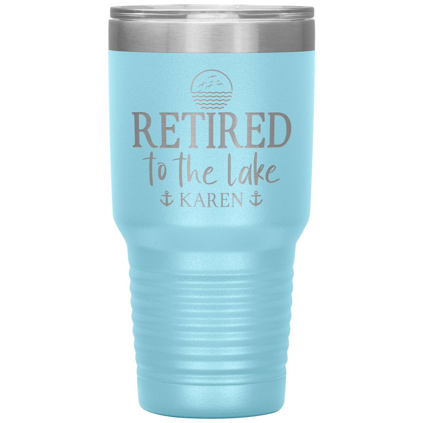 Retired to the Lake Name Tumbler