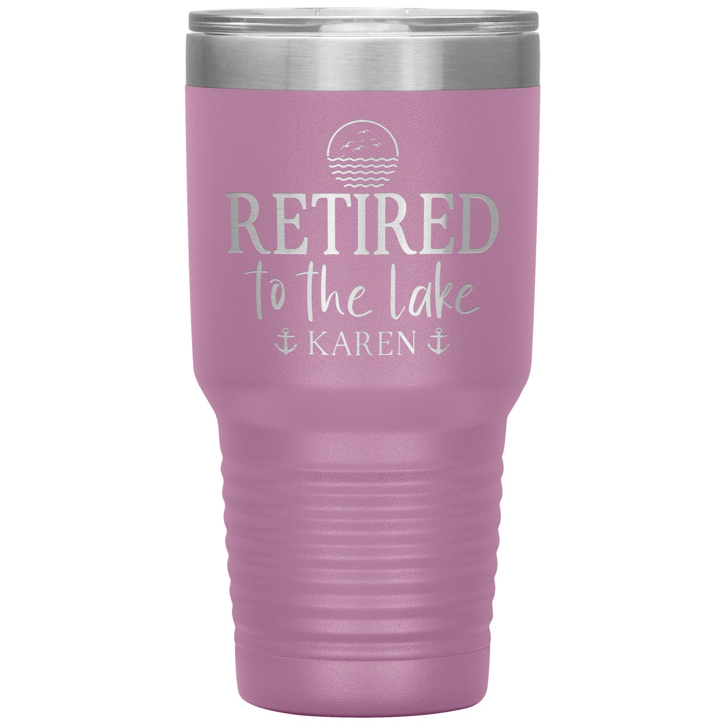 Retired to the Lake Name Tumbler