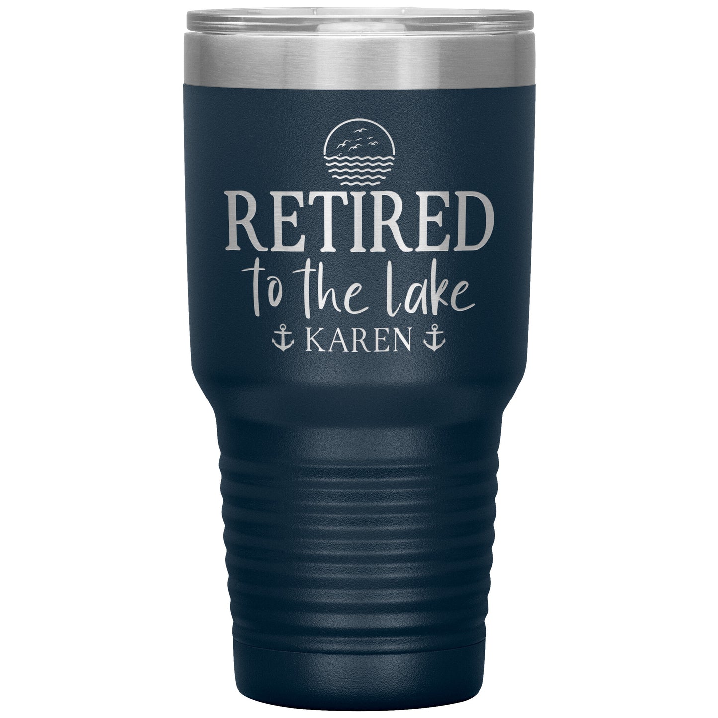 Retired to the Lake Name Tumbler