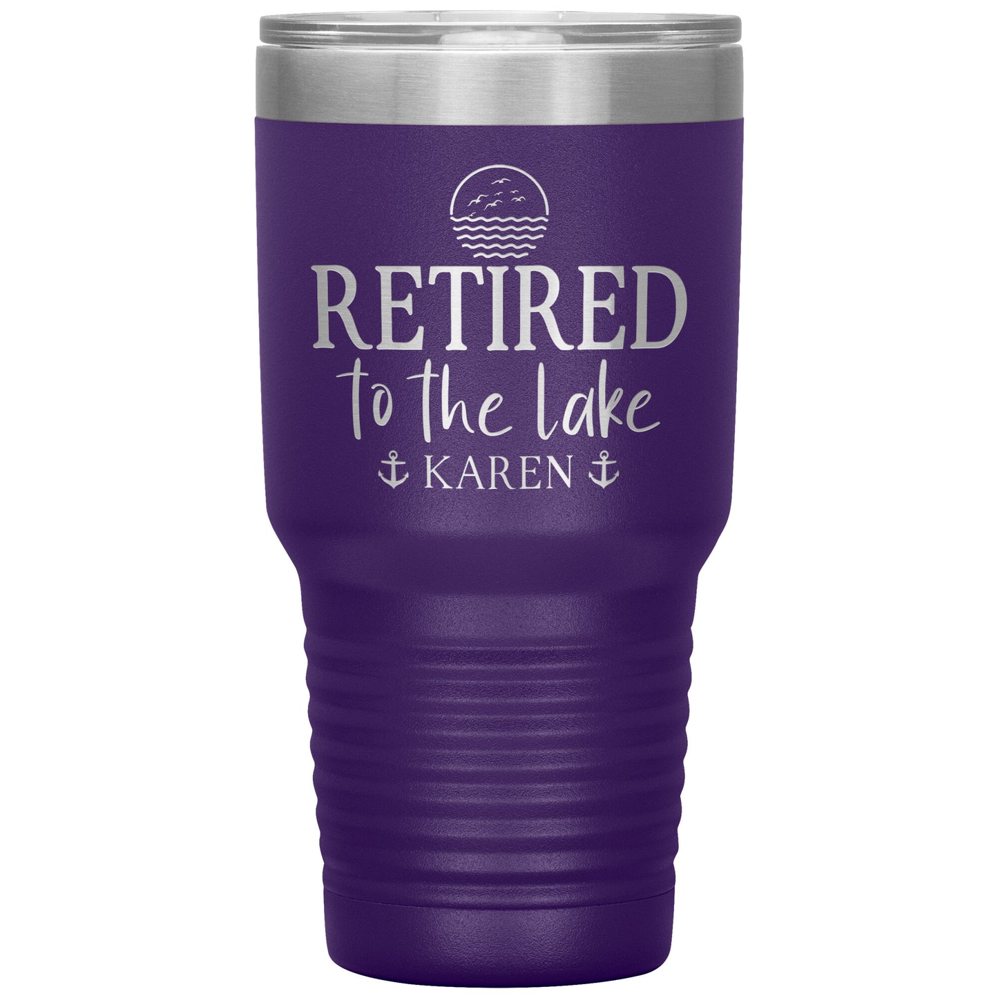 Retired to the Lake Name Tumbler