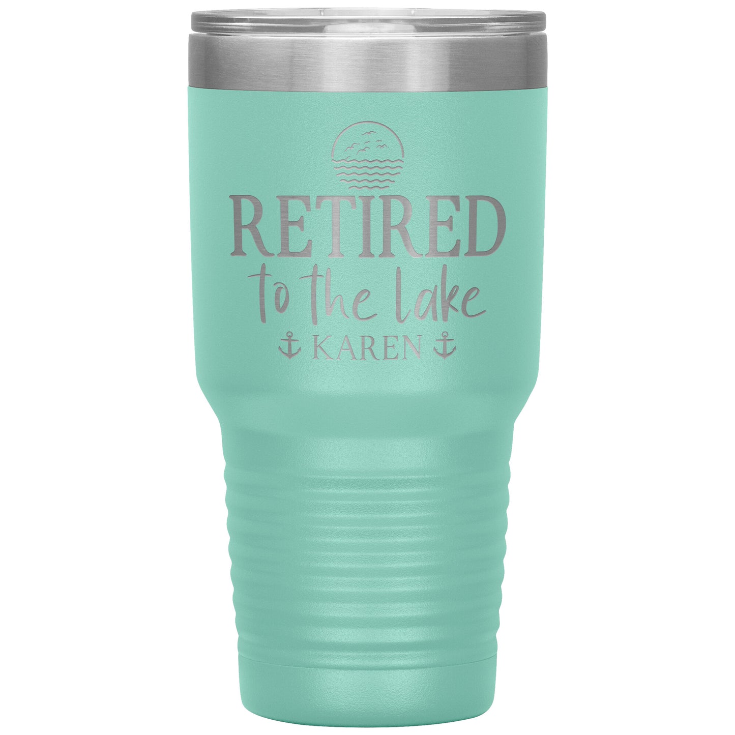 Retired to the Lake Name Tumbler