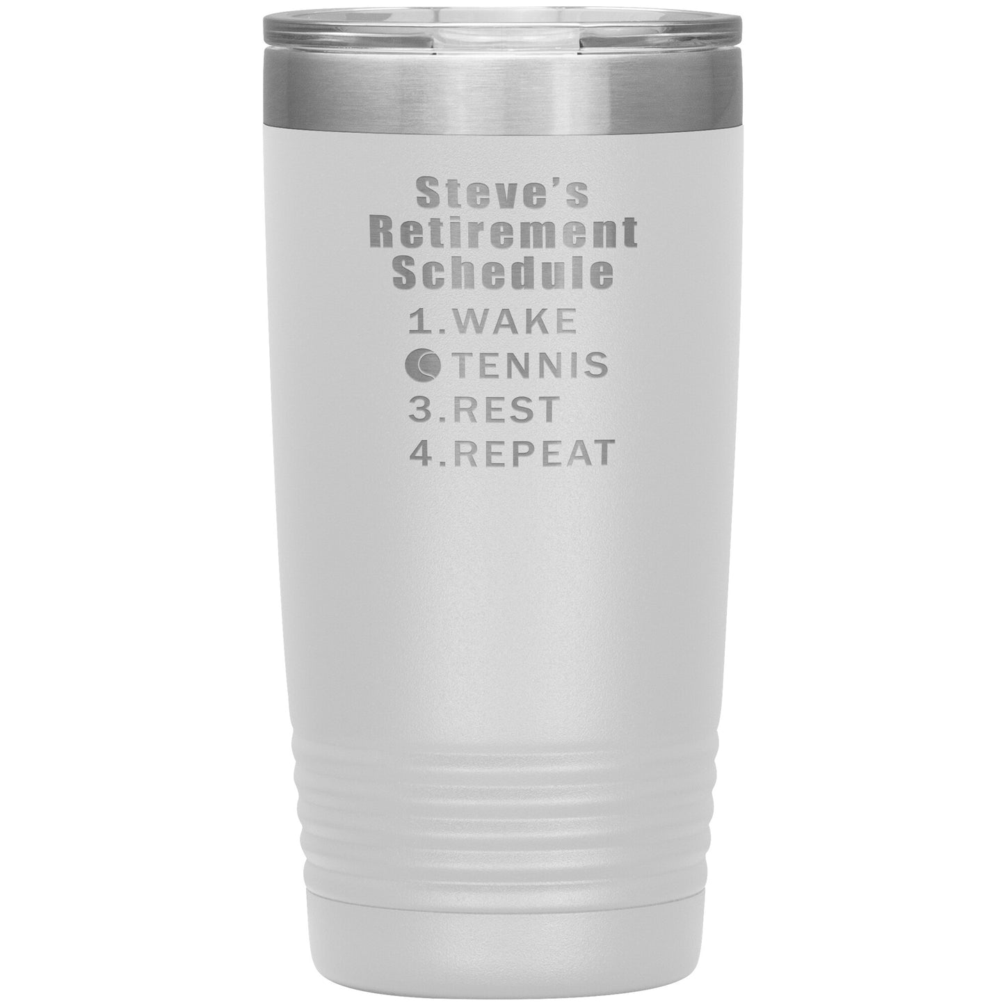 Retirement Schedule Tennis Tumbler