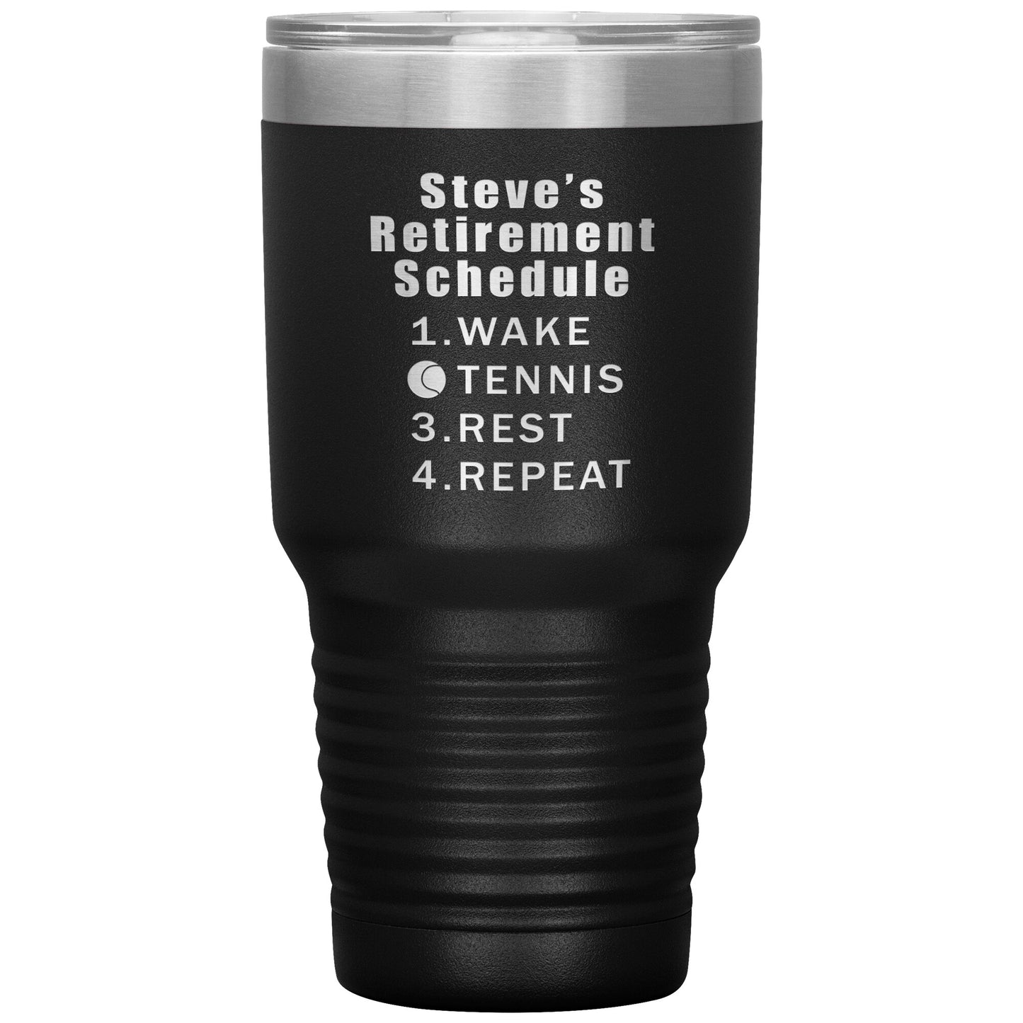 Retirement Schedule Tennis Tumbler