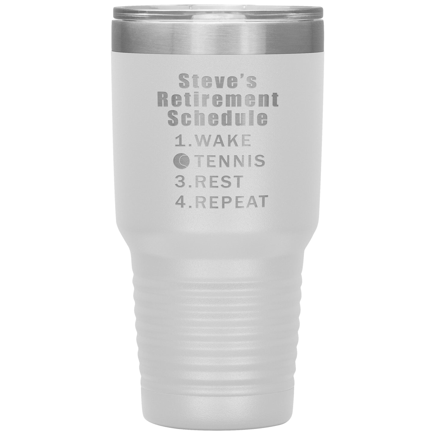 Retirement Schedule Tennis Tumbler