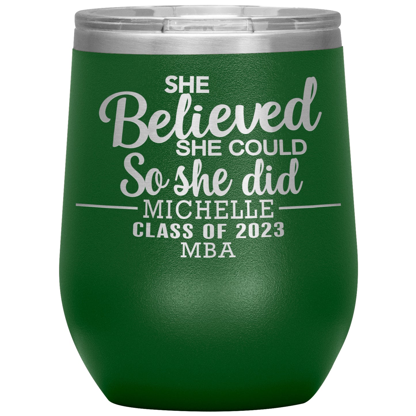 She Believed She Could 2023 Tumbler, PhD, Masters Degree Graduation Gift for Her