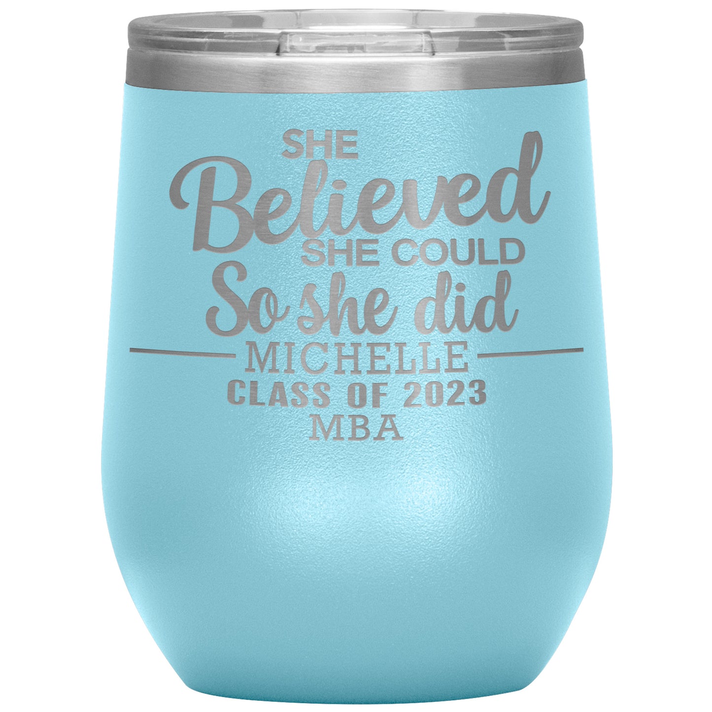She Believed She Could 2023 Tumbler, PhD, Masters Degree Graduation Gift for Her