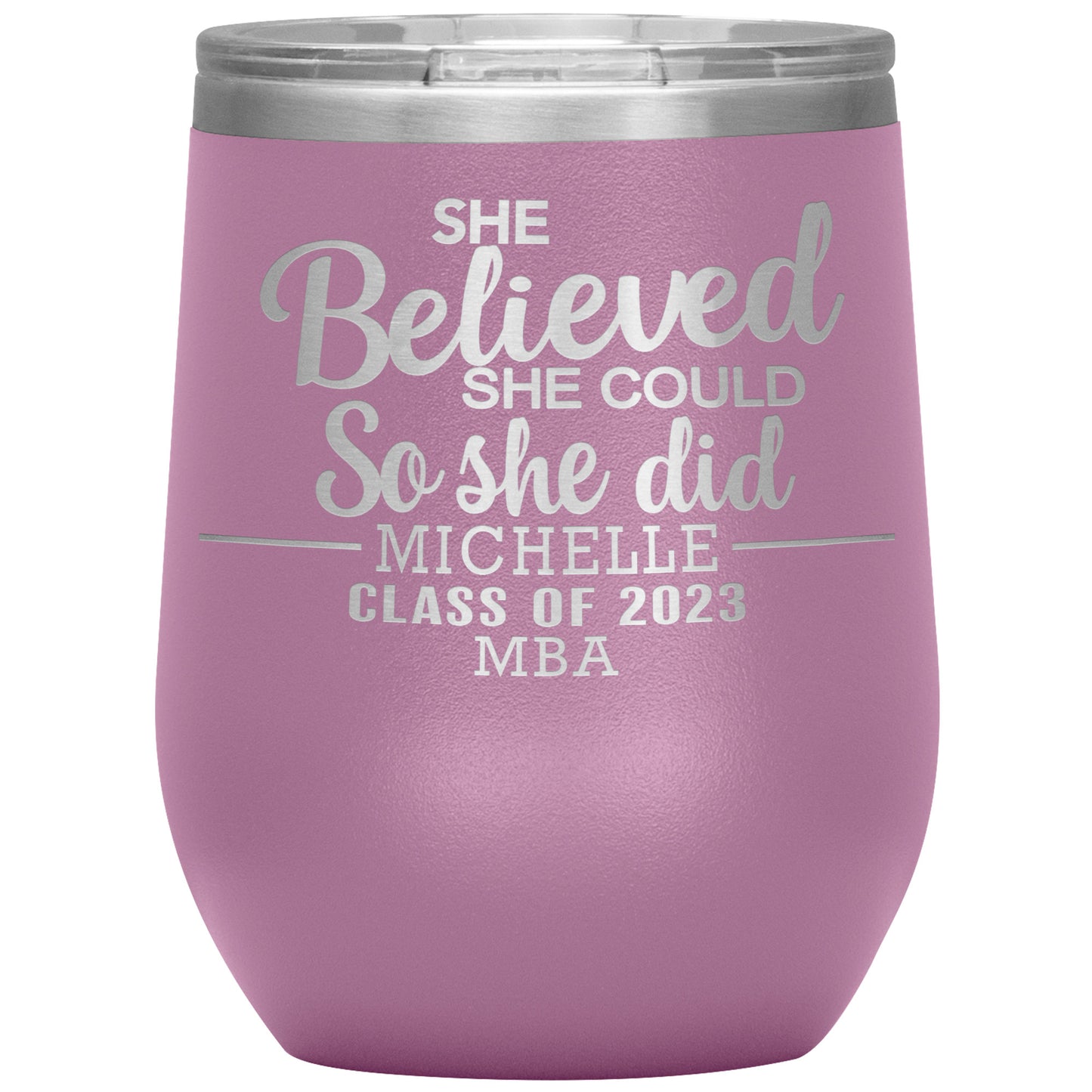 She Believed She Could 2023 Tumbler, PhD, Masters Degree Graduation Gift for Her