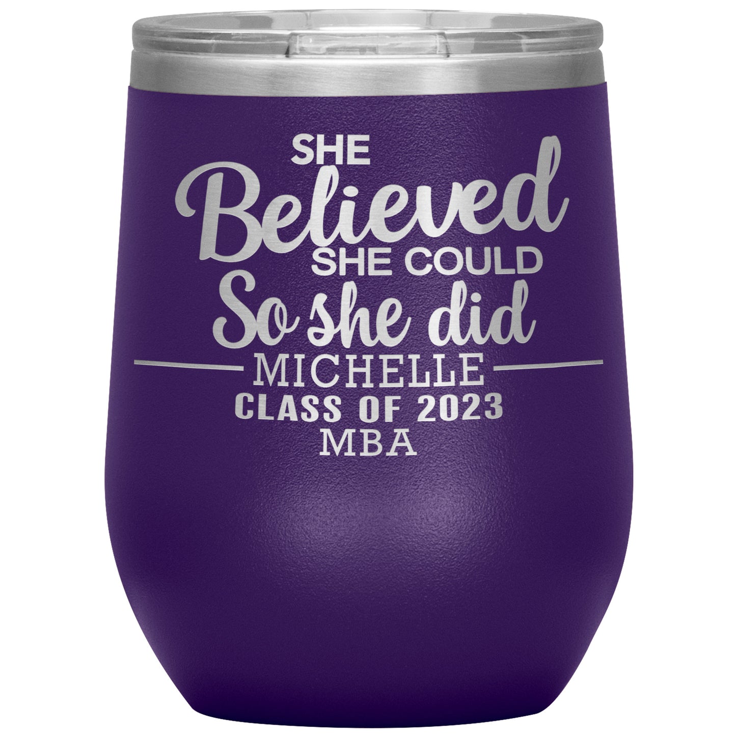 She Believed She Could 2023 Tumbler, PhD, Masters Degree Graduation Gift for Her