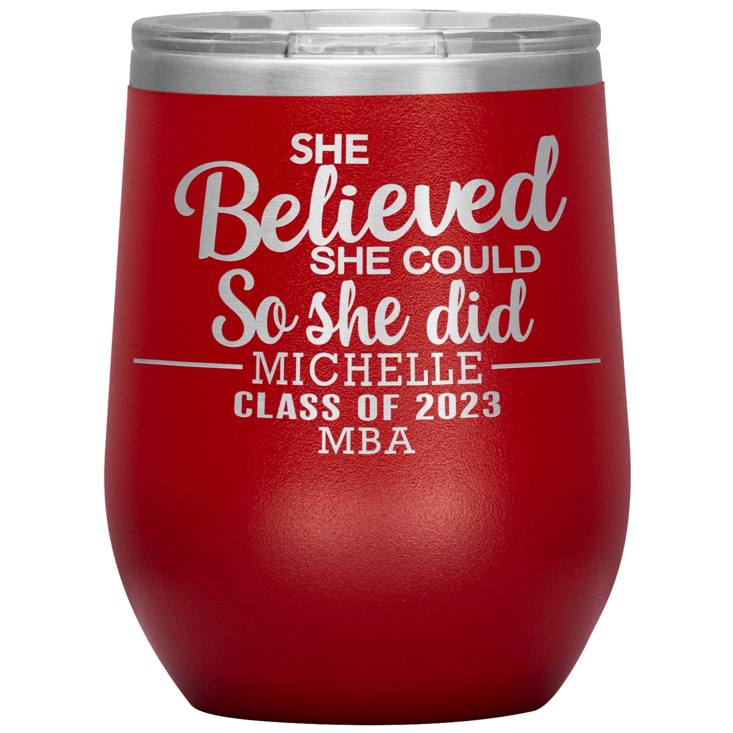 She Believed She Could 2023 Tumbler, PhD, Masters Degree Graduation Gift for Her