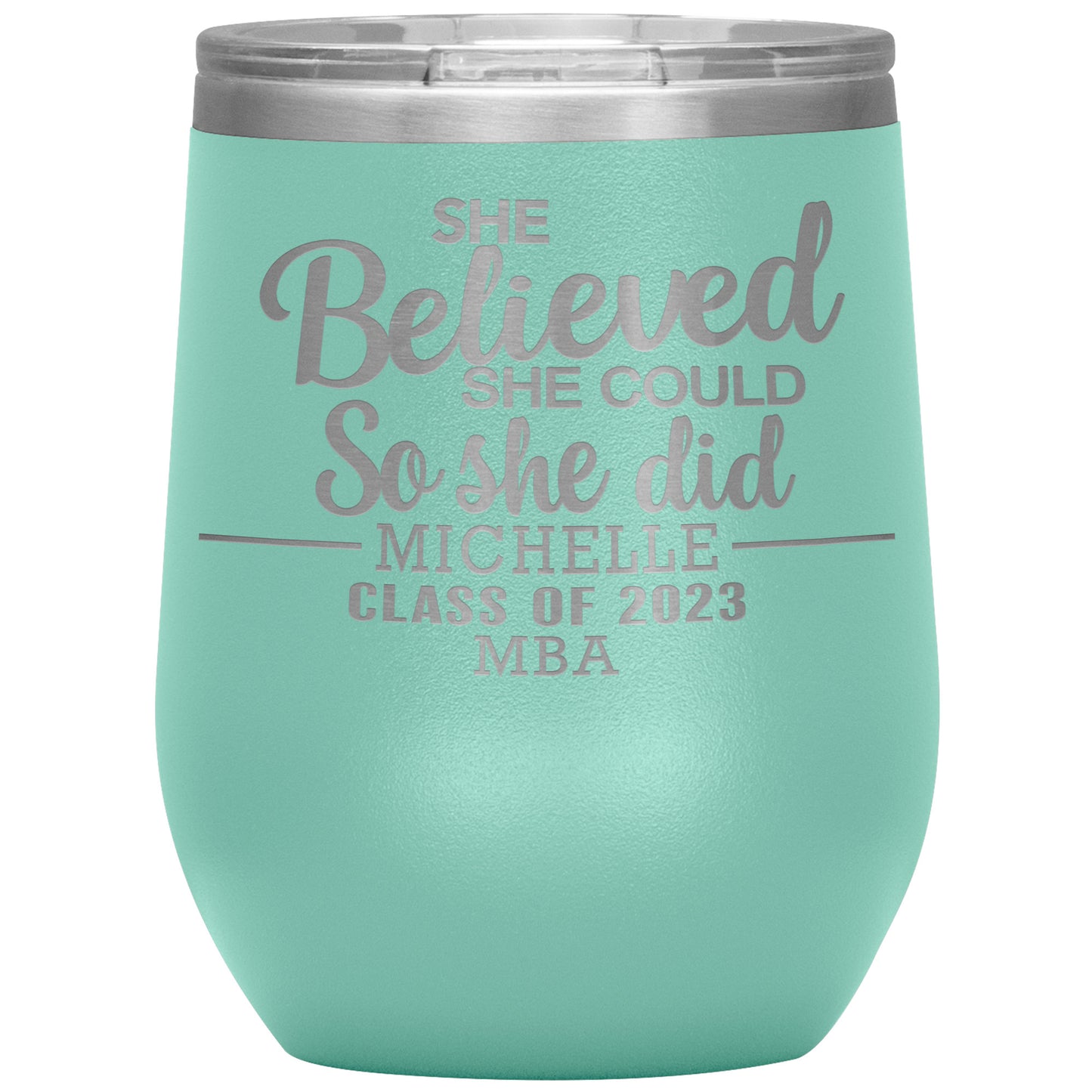 She Believed She Could 2023 Tumbler, PhD, Masters Degree Graduation Gift for Her