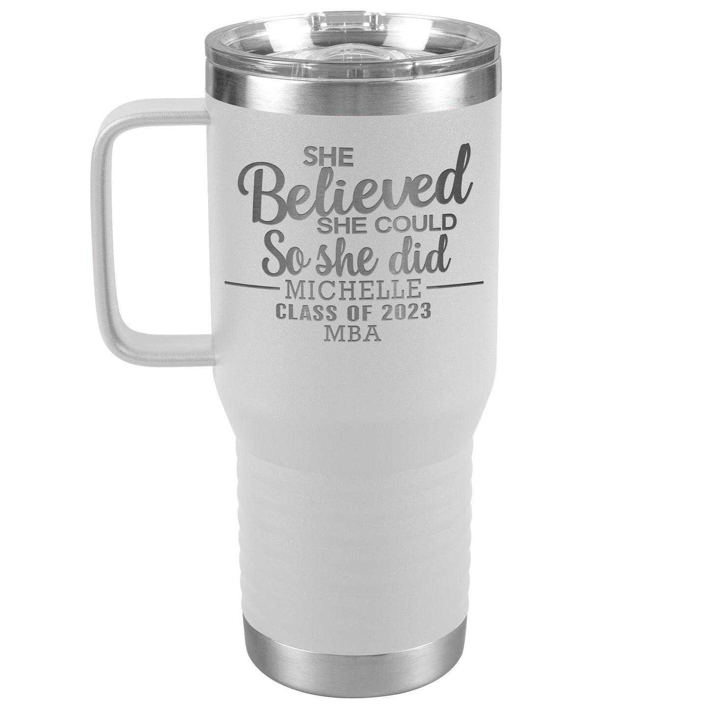 She Believed She Could 2023 Tumbler, PhD, Masters Degree Graduation Gift for Her