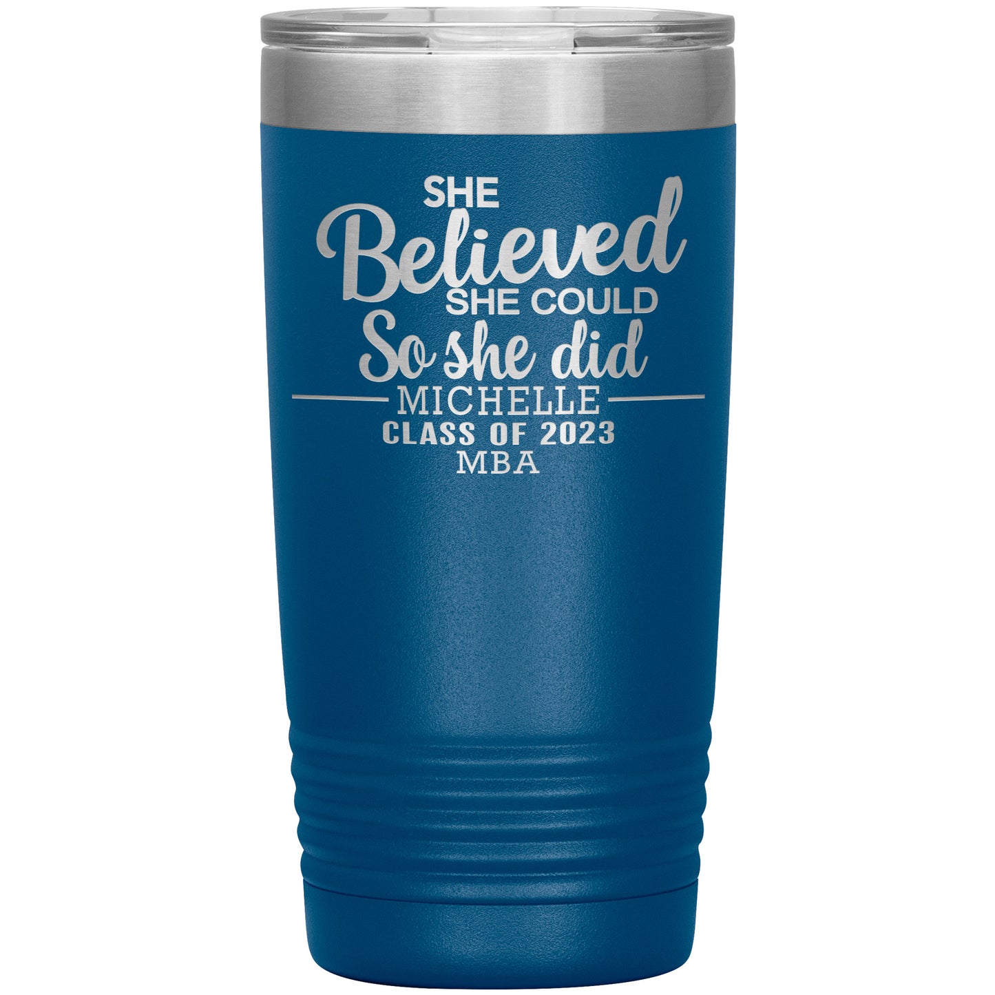 She Believed She Could 2023 Tumbler, PhD, Masters Degree Graduation Gift for Her