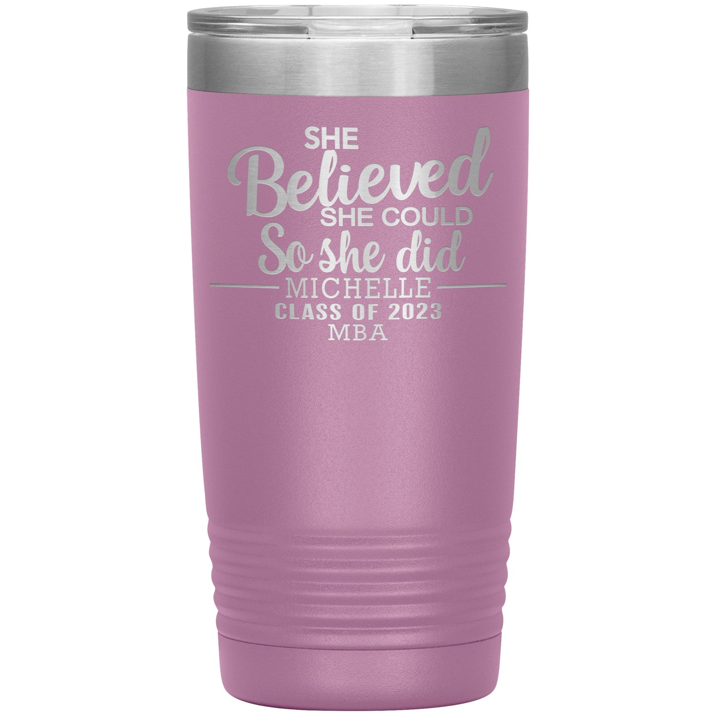 She Believed She Could 2023 Tumbler, PhD, Masters Degree Graduation Gift for Her