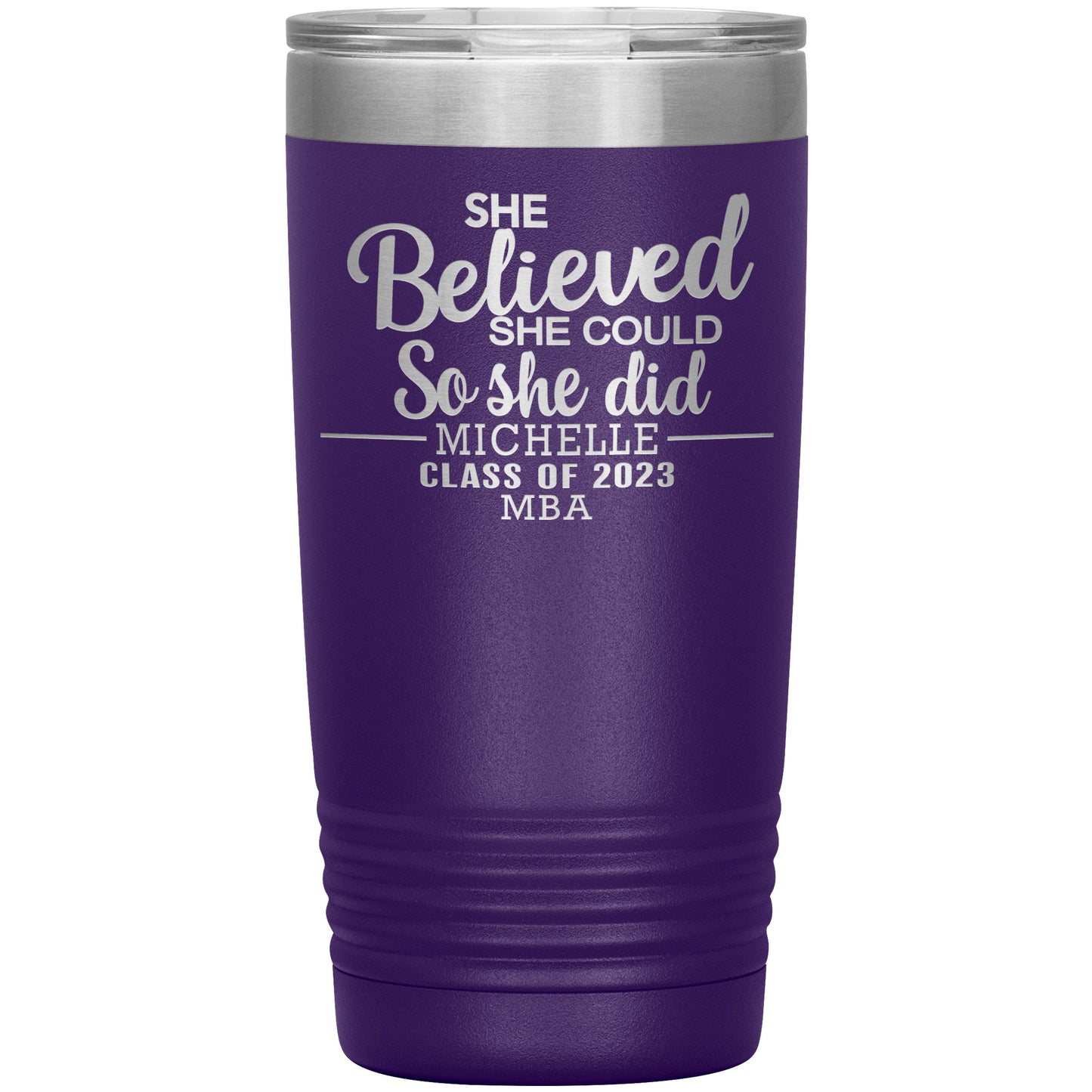 She Believed She Could 2023 Tumbler, PhD, Masters Degree Graduation Gift for Her