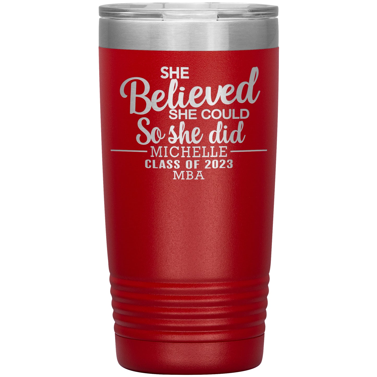 She Believed She Could 2023 Tumbler, PhD, Masters Degree Graduation Gift for Her