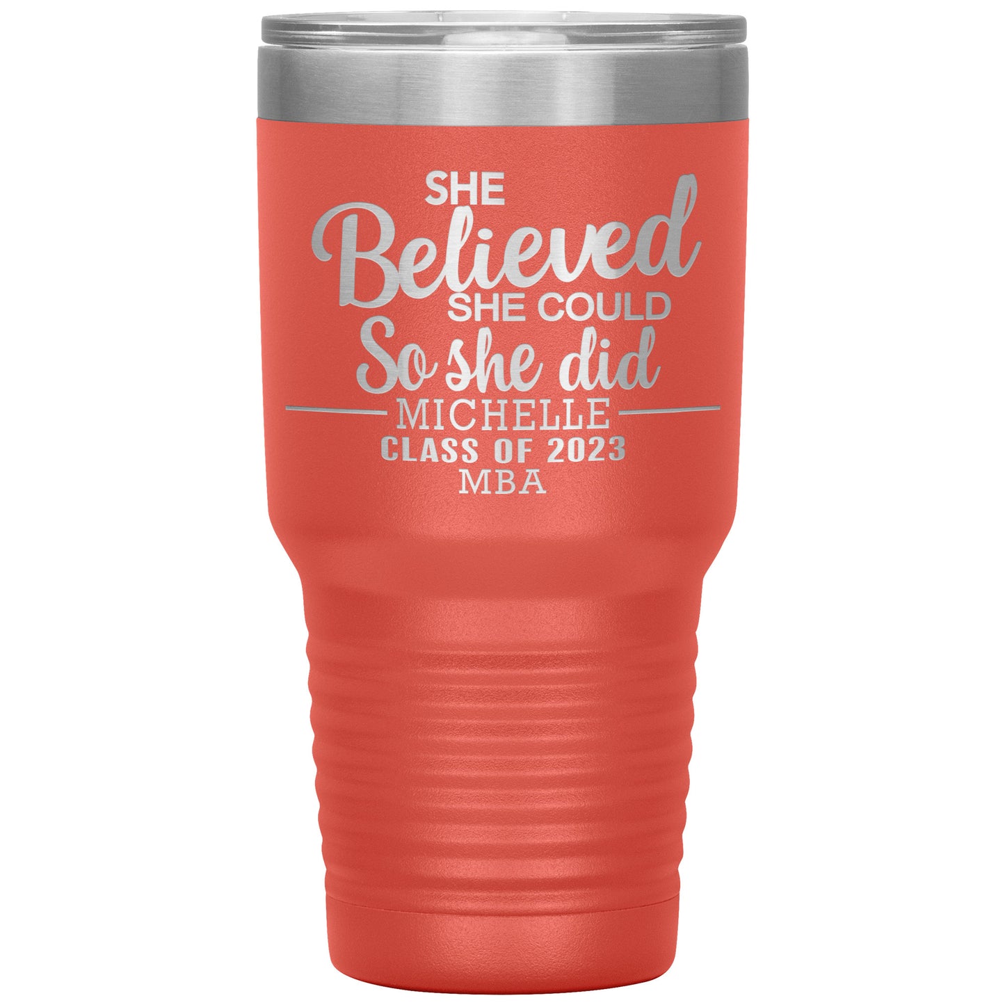She Believed She Could 2023 Tumbler, PhD, Masters Degree Graduation Gift for Her