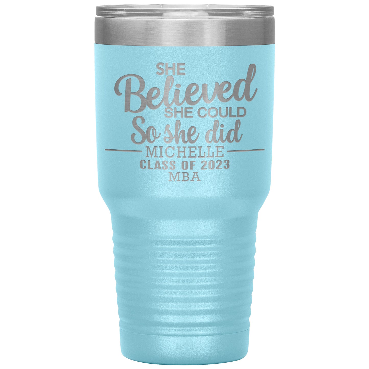 She Believed She Could 2023 Tumbler, PhD, Masters Degree Graduation Gift for Her