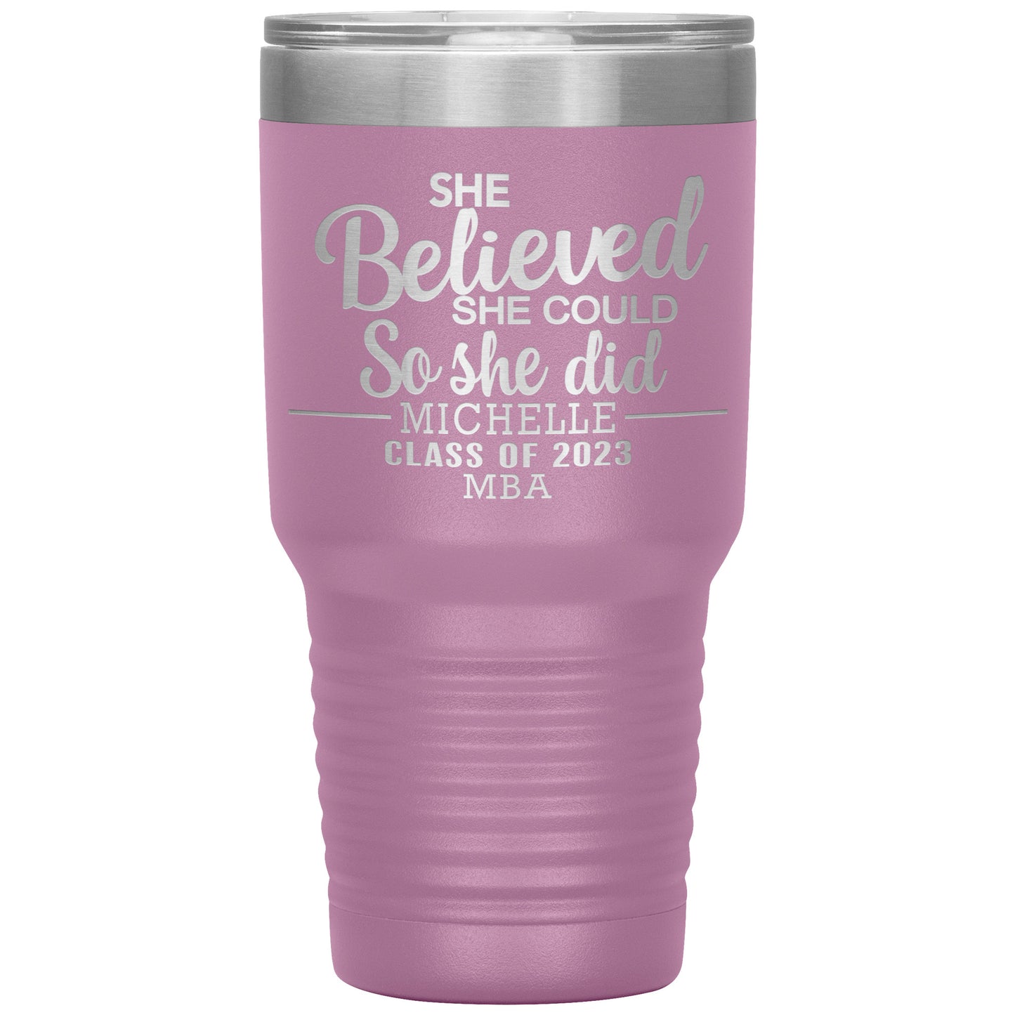 She Believed She Could 2023 Tumbler, PhD, Masters Degree Graduation Gift for Her