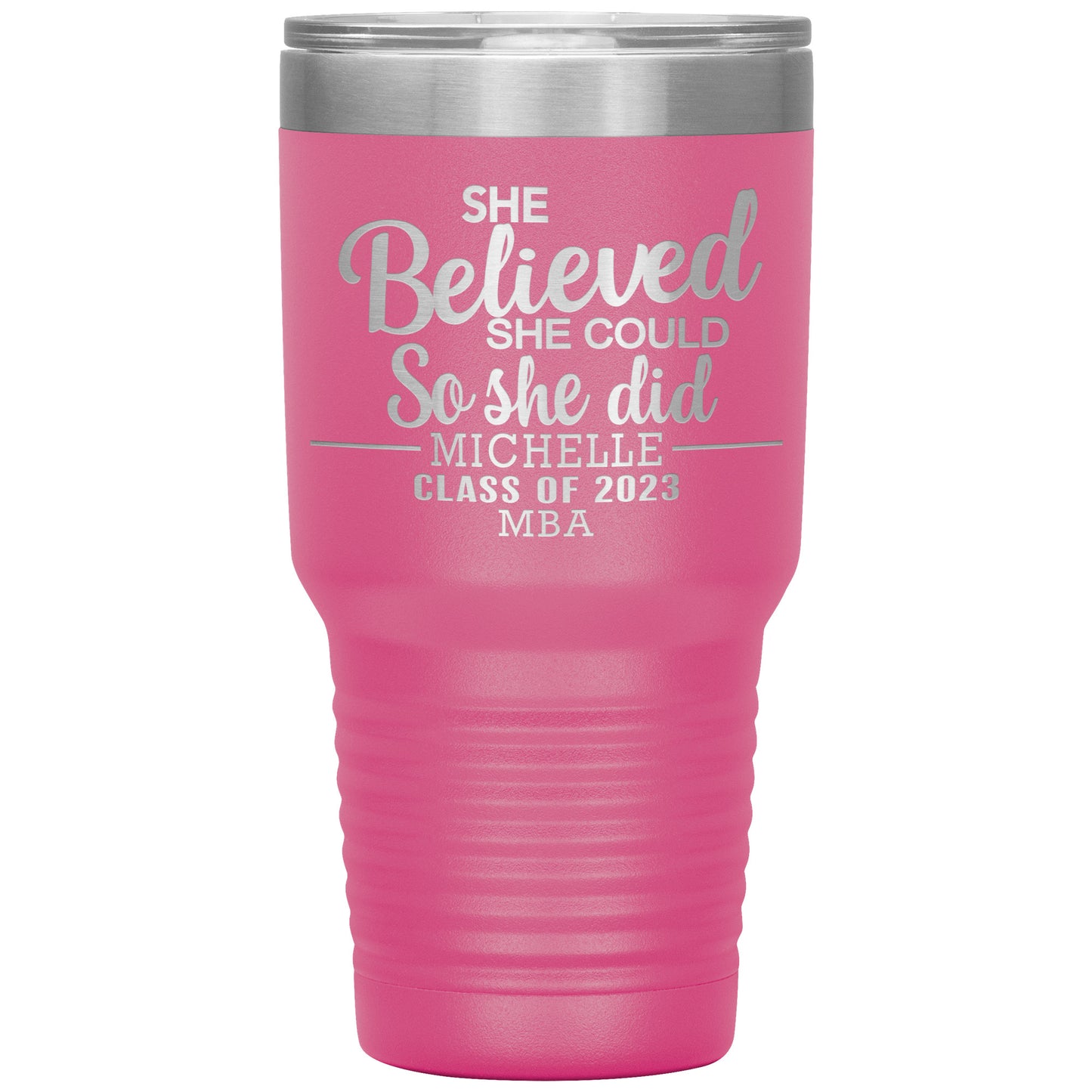 She Believed She Could 2023 Tumbler, PhD, Masters Degree Graduation Gift for Her