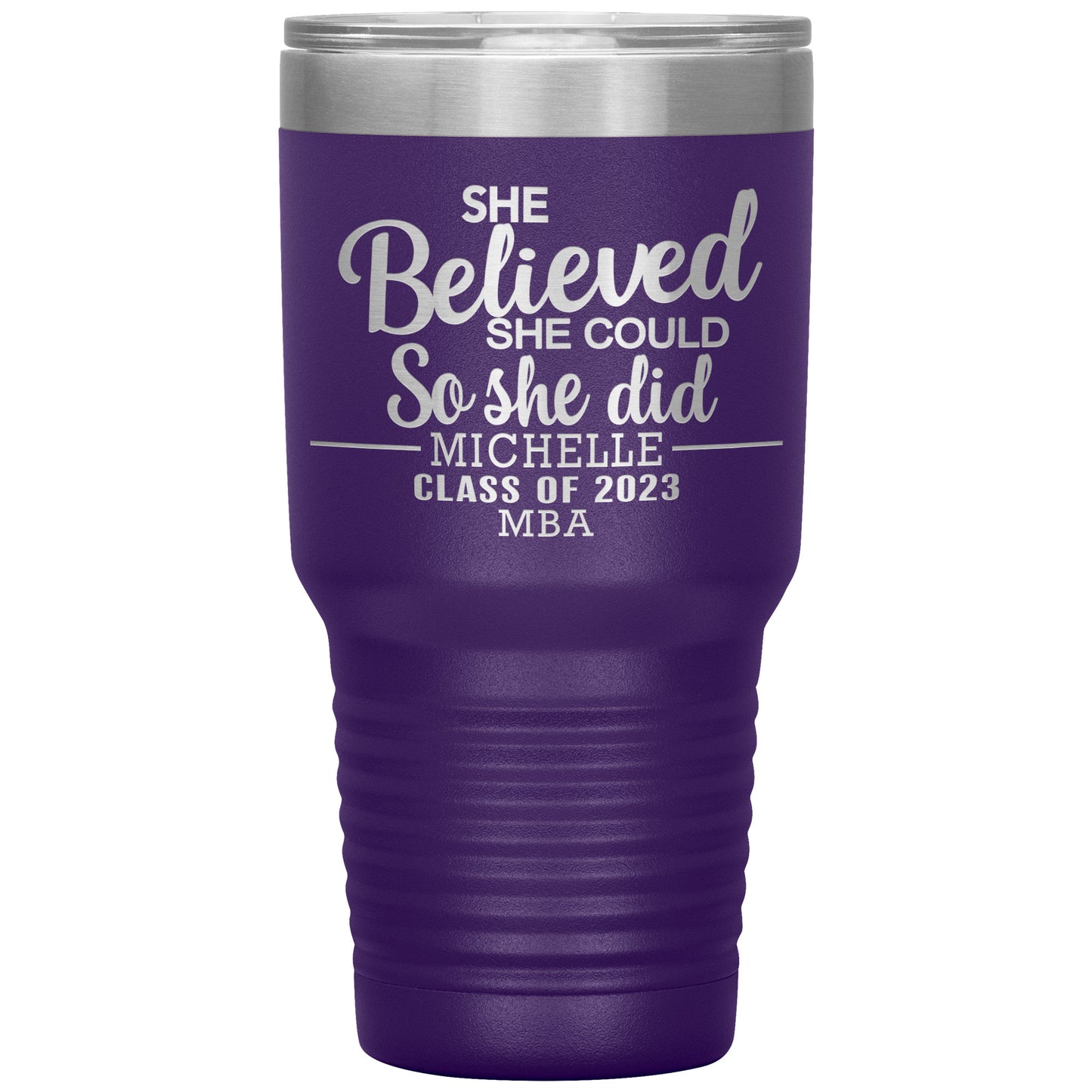 She Believed She Could 2023 Tumbler, PhD, Masters Degree Graduation Gift for Her
