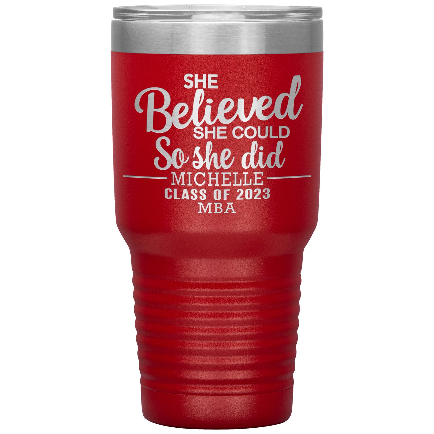 She Believed She Could 2023 Tumbler, PhD, Masters Degree Graduation Gift for Her
