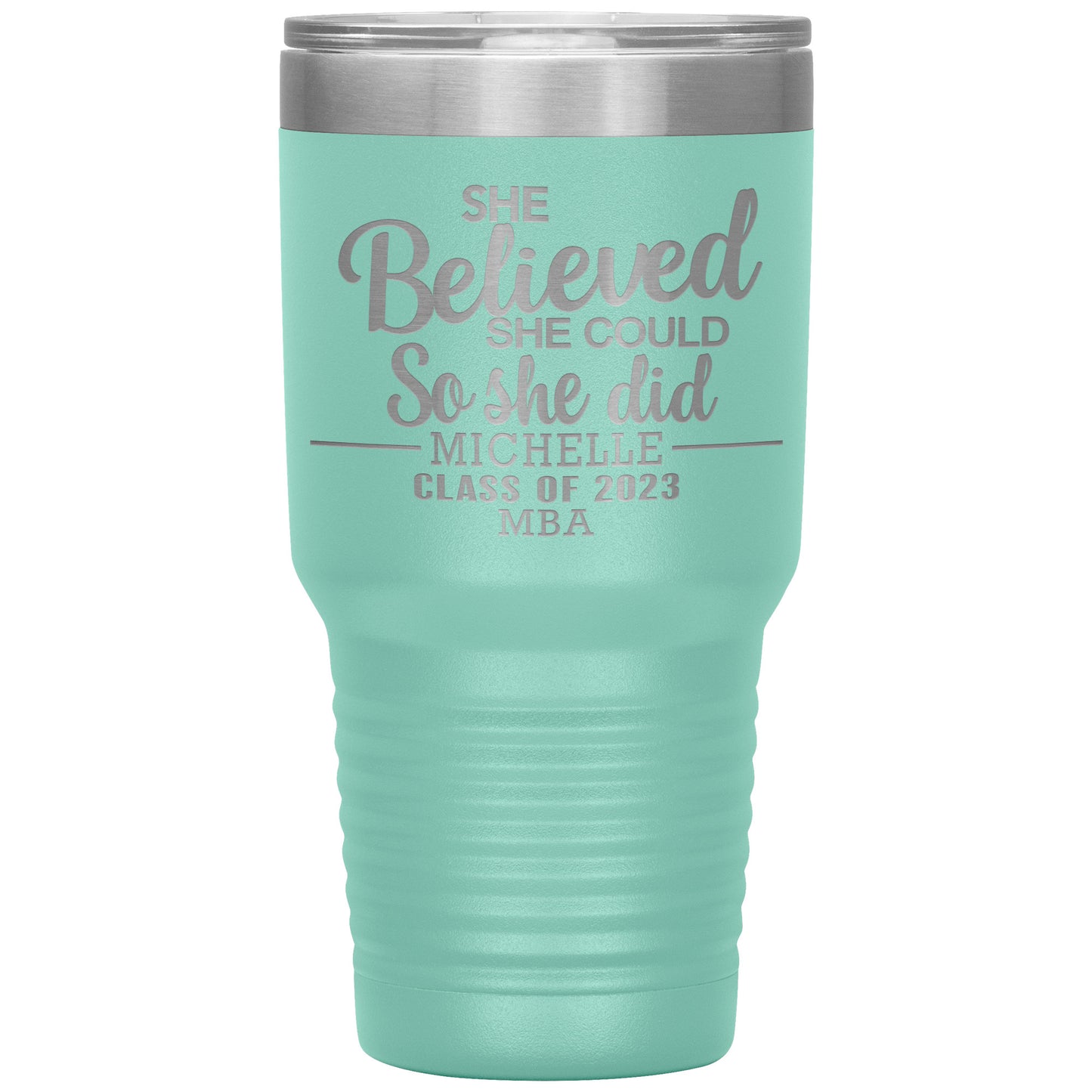 She Believed She Could 2023 Tumbler, PhD, Masters Degree Graduation Gift for Her