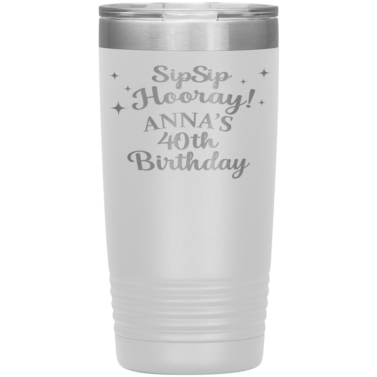 Sip Sip Hooray 40th Birthday Tumbler