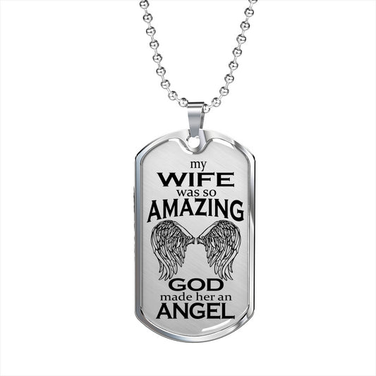 Amazing Wife Angel Dog Tag Necklace
