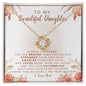 To My Beautiful Daughter Love Knot Necklace