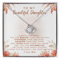 To My Beautiful Daughter Love Knot Necklace