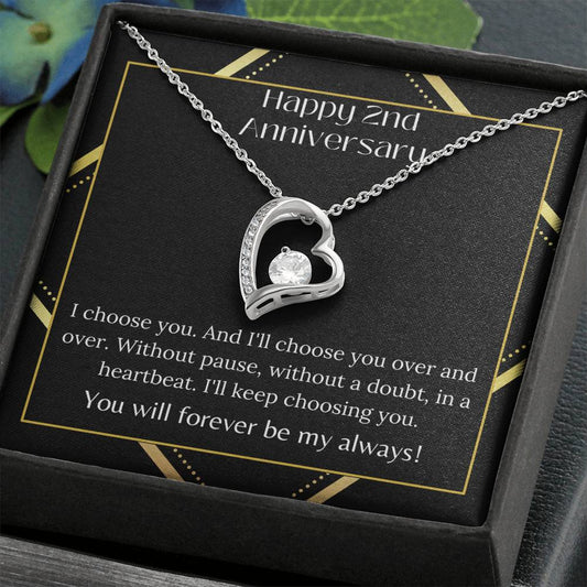 Happy 2nd Anniversary Forever Love Necklace