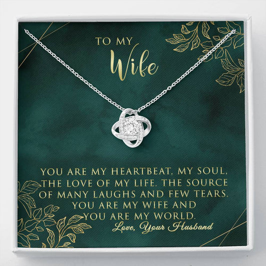 You are My World Love Knot Necklace for Wife
