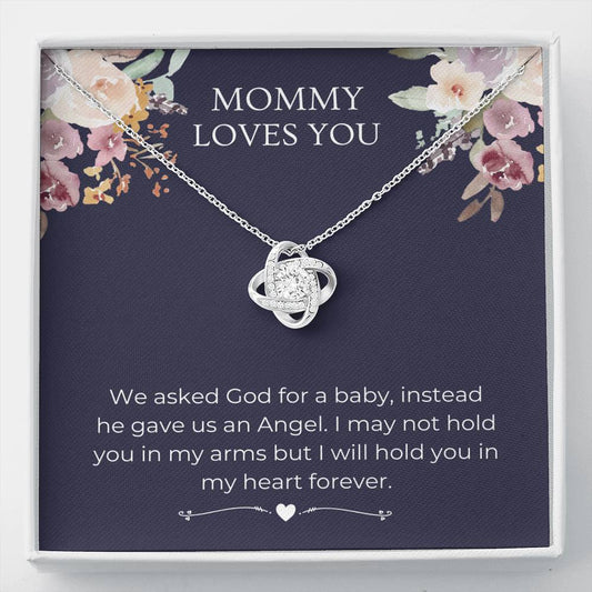 Mommy Loves You Miscarriage Love Knot Necklace