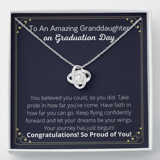 Amazing Granddaughter on Graduation Day Love Knot Necklace