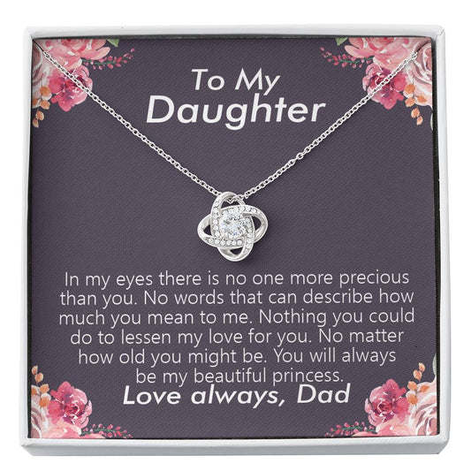 Precious Daughter Love Knot Necklace From Dad