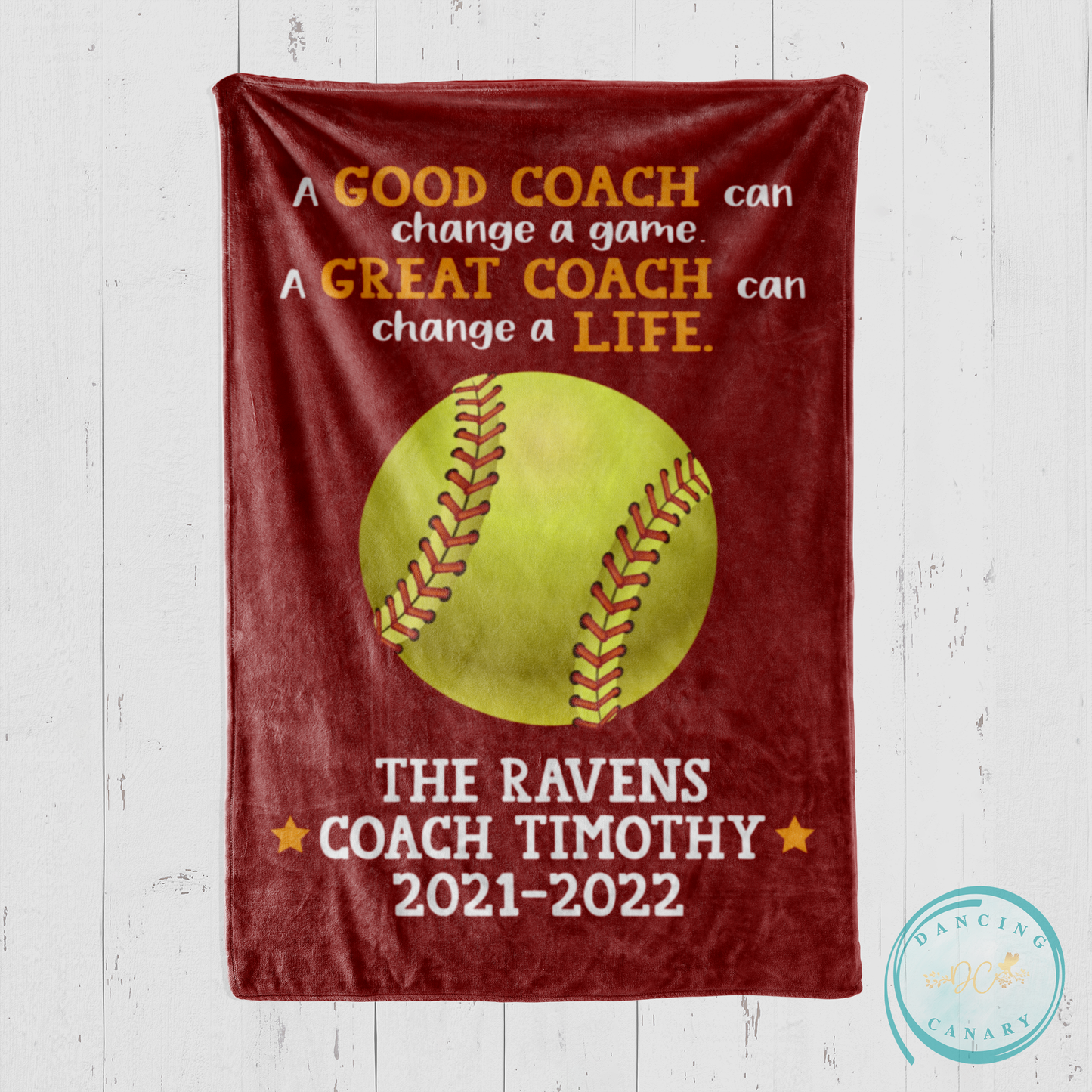 Softball Coach A Great Coach Blanket