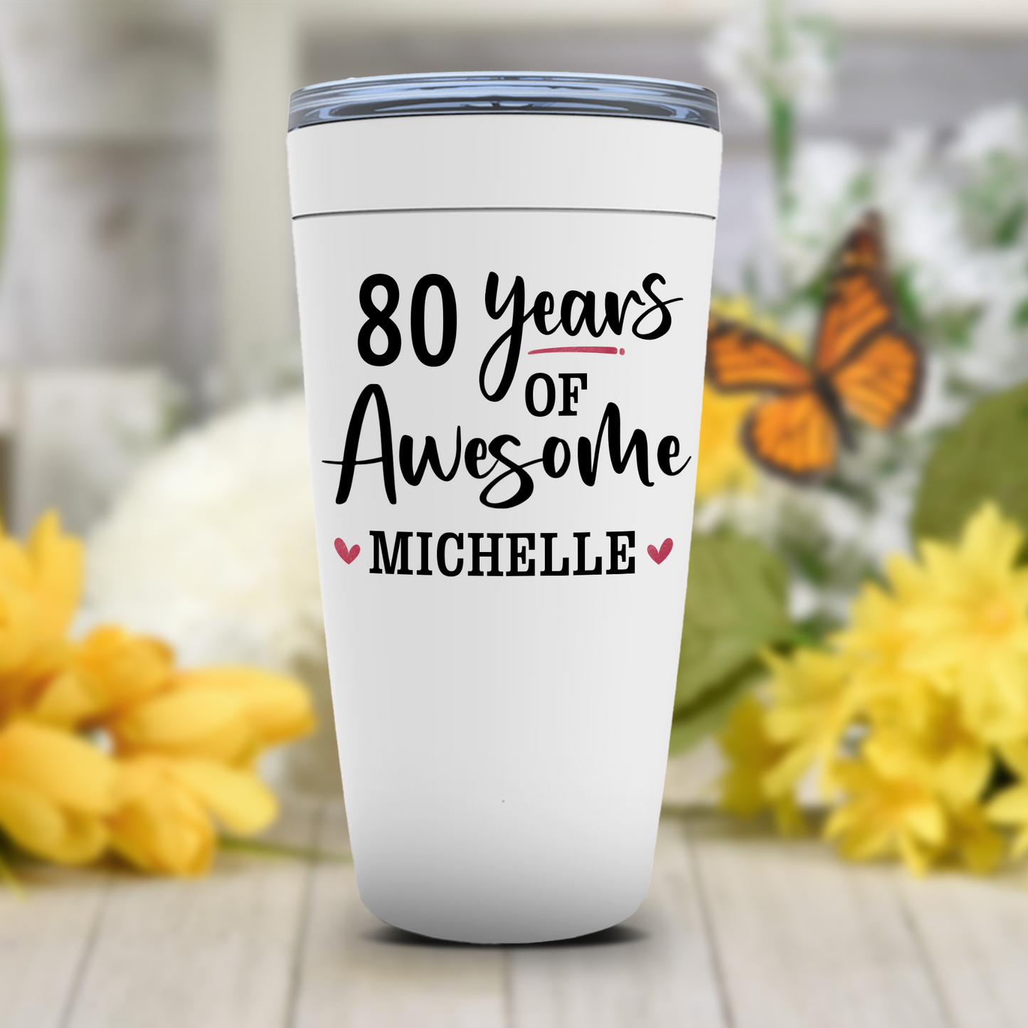 80th Birthday Gift for Women Personalized, 80 Years of Awesome Birthday Tumbler, Grandma, Mom, Sister, Friend Birthday Party Present Idea