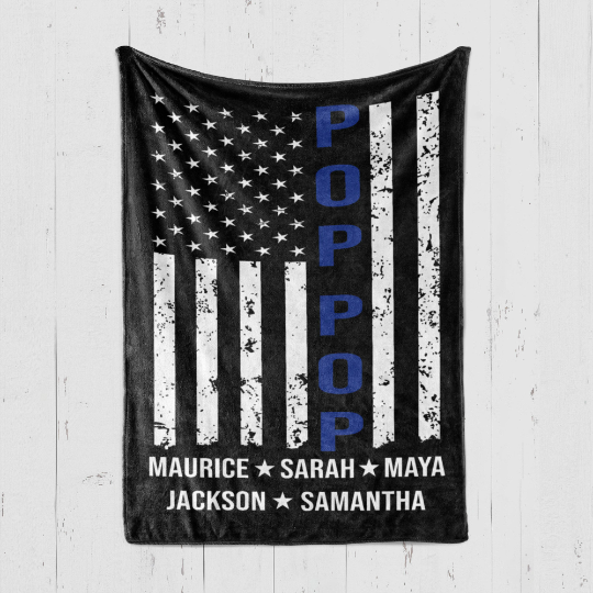 Pop Pop Flag Blanket