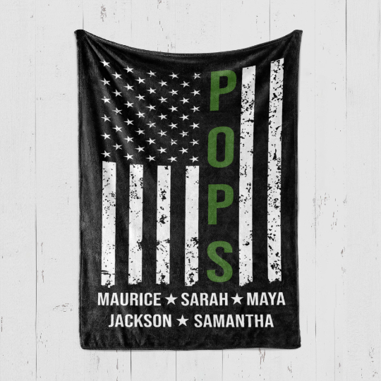 Pop Pop Flag Blanket