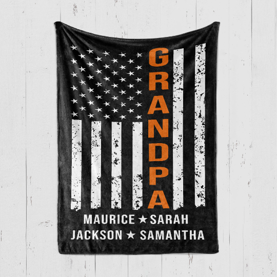 Pop Pop Flag Blanket