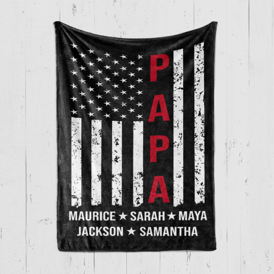 Pop Pop Flag Blanket