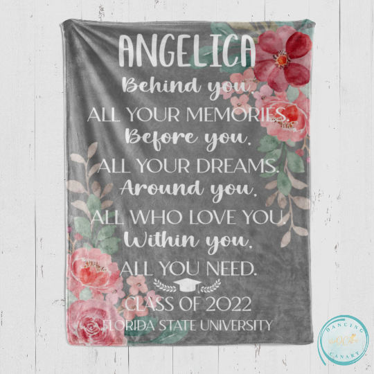 Behind You All Your Memories Graduation Blanket
