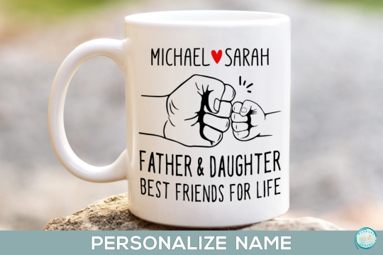 Father and Daughter Best Friends Fist Bump Mug