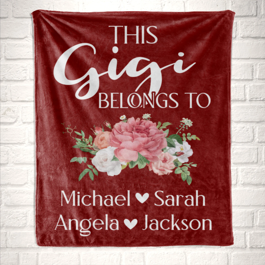 This Gigi Belongs Floral Blanket