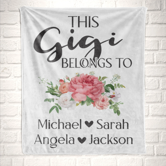 This Gigi Belongs Floral Blanket